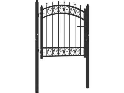 Plotová branka s hroty ocel 103 x 97 cm [146378] (Barva Černá)