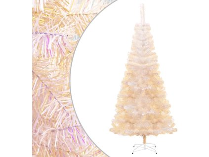 Umělý vánoční stromek s duhovým jehličím 180 cm PVC [344635] (Barva Bílá)