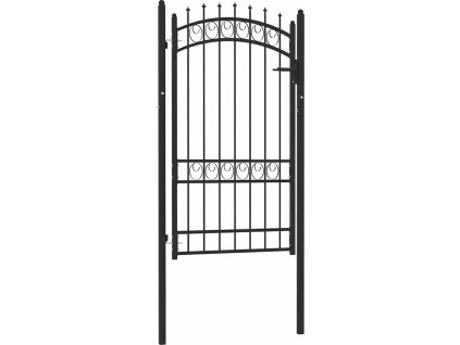 Zahradní branka s hroty ocelová 100 x 175 cm [146381] (Barva Černá)