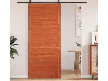 Barn Door Voskově hnědá 100 x 208 cm Masivní borové dřevo [870406]