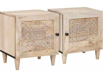 Noční stolek 2 pcs Béžová 40 x 33 x 46 cm [4018113]