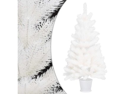 Umělý vánoční stromek s realistickým jehličím 90 cm [321020] (Barva Bílá)