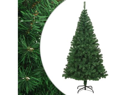 Umělý vánoční stromek s hustými větvemi 210 cm PVC [321036] (Barva Zelená)