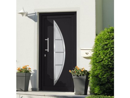 Vchodové dveře bílé 98 x 208 cm [279214] (Barva antracitová zvenku / bílá uvnitř)