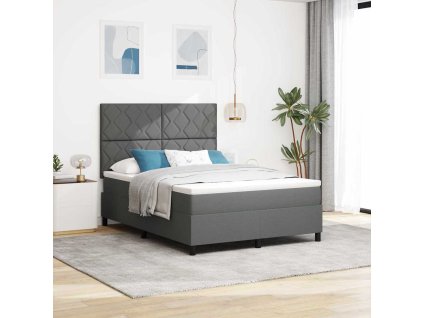 Postel s boxspringem s matrací Tmavě šedá 140 x 200 cm textil [3342950]