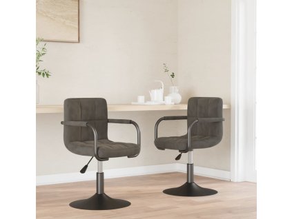 Otočné jídelní židle 2 ks samet [334620] (Barva Tmavě zelená)