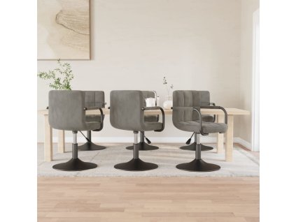 Otočné jídelní židle 6 ks samet [3087930] (Barva Světle šedá)