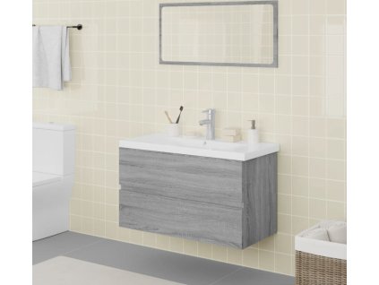 Koupelnová sestava kompozitní dřevo [3120349] (Barva Šedá sonoma)
