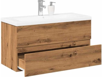 Skříňka se zápustným umyvadlem dřevotříska [3328928] (Barva dub artisan)