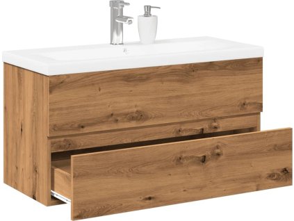 Skříňka se zápustným umyvadlem dřevotříska [3328926] (Barva dub artisan)