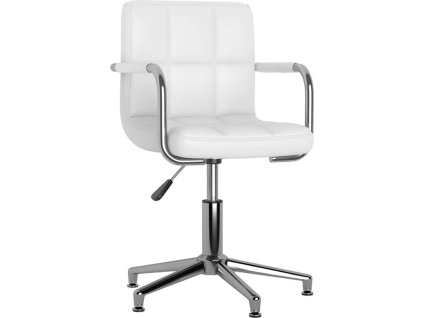 Otočná jídelní židle umělá kůže [3088092] (Barva Bílá)