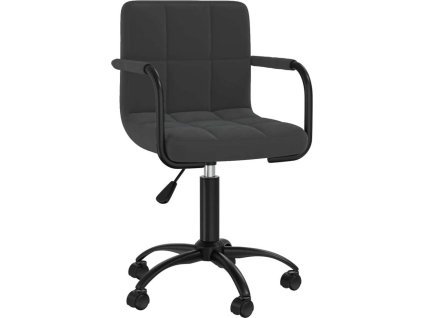 Otočná jídelní židle samet [3088031] (Barva Černá)