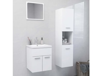 Set koupelnového nábytku dřevotříska [3071396] (Barva Bílá)