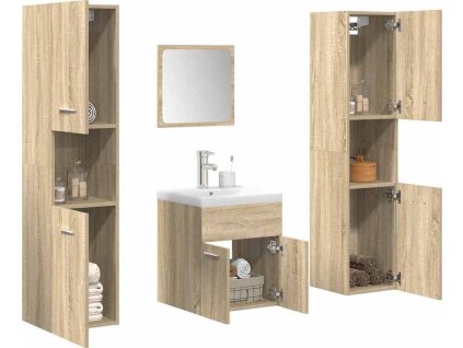 5dílná koupelnová sestava kompozitní dřevo [3325029] (Barva dub sonoma)