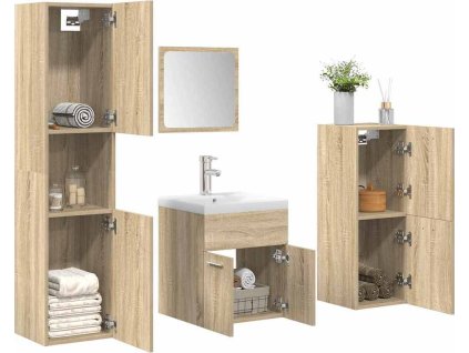 5dílná koupelnová sestava kompozitní dřevo [3325020] (Barva dub sonoma)