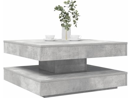 Konferenční stolek otočný o 360º 70 x 70 x 34,5 cm [858482] (Barva Betonová šedá)