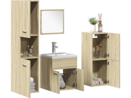5dílná koupelnová sestava kompozitní dřevo [3325001] (Barva dub sonoma)