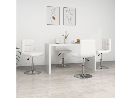 Jídelní židle 4 ks umělá kůže [334189] (Barva Bílá)