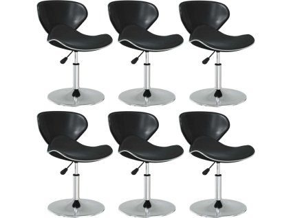 Jídelní židle 6 ks umělá kůže [3088586] (Barva Černá)