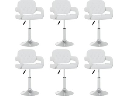 Otočné jídelní židle 6 ks umělá kůže [3089116] (Barva Bílá)