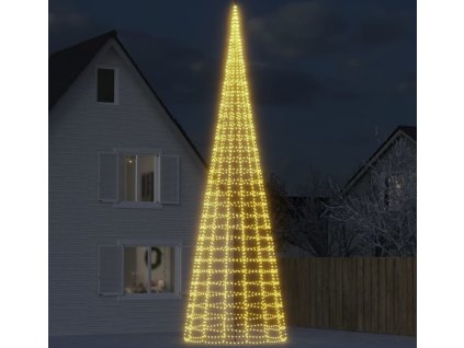LED vánoční stromek na stožár 3000 ch LED 800 cm [358120] (Barva Teplá bílá)