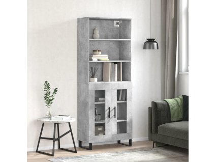 Skříň highboard 69,5 x 34 x 180 cm kompozitní dřevo [3189342] (Barva Černá)