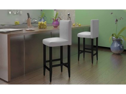 Barové stoličky 4 ks umělá kůže [160719] (Barva Bílá)