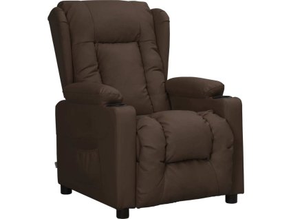 Polohovací křeslo umělá kůže [339069] (Barva Hnědá)