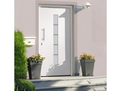 Vchodové dveře hliník a PVC 110 x 210 cm [3056811] (Barva Bílá)