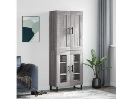 Skříň highboard 69,5 x 34 x 180 cm kompozitní dřevo [3199645] (Barva Betonová šedá)