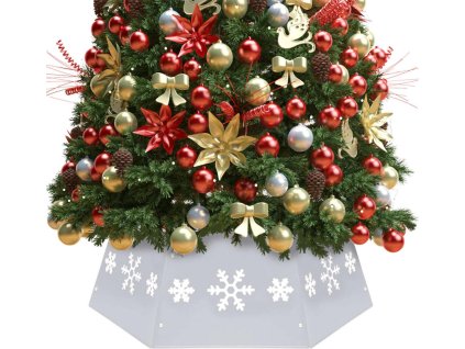 Podložka pod vánoční stromek Ø 68 x 25 cm [331305] (Barva stříbrná a bílá)