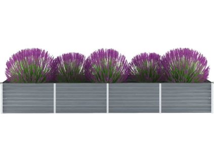 Vyvýšený záhon pozinkovaná ocel 320 x 80 x 45 cm [44846] (Barva Šedá)