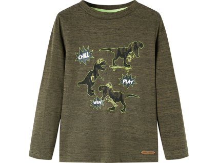 Dětské tričko s dlouhým rukávem 128 [13252] (Barva Khaki)