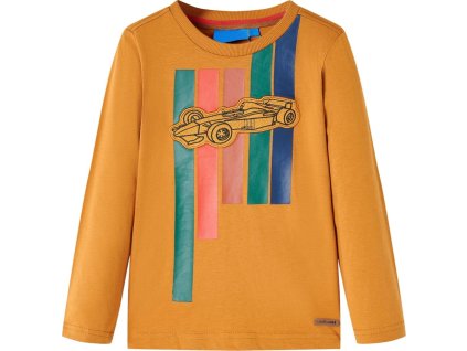 Dětské tričko s dlouhým rukávem tmavě 92 [12889] (Barva Okrová)