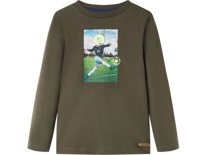 Dětské tričko s dlouhým rukávem kobaltově 140 [12738] (Barva Khaki)