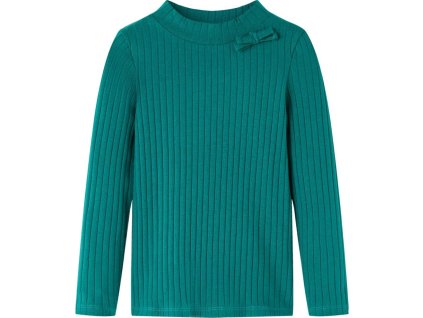 Dětské tričko s dlouhým rukávem žebrovaný úplet tmavě 128 [13832] (Barva Tmavě zelená)