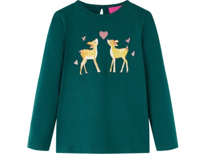 Dětské tričko s dlouhým rukávem 140 [13658] (Barva Tmavě zelená)