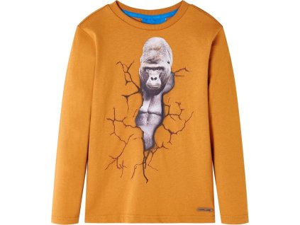 Dětské tričko s dlouhým rukávem 128 [13217] (Barva Okrová)