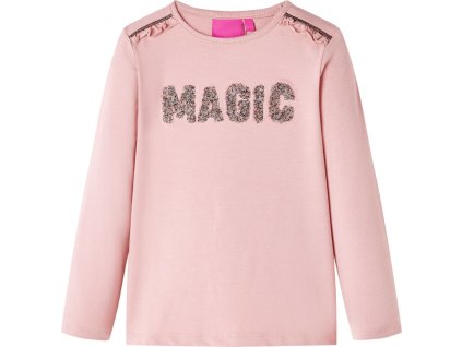 Dětské tričko s dlouhým rukávem 128 [14272] (Barva Světle růžová)