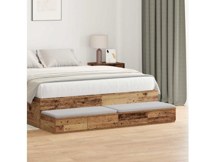 Zásuvky pod postel se zásuvkou Staré dřevo 140 x 36.5 x 16.5 cm [866953]