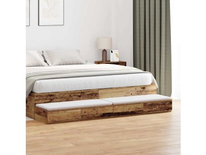 Zásuvky pod postel se zásuvkou Staré dřevo 180 x 36.5 x 16.5 cm [866985]