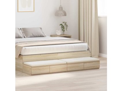 Zásuvky pod postel se zásuvkou dub sonoma 135 x 36.5 x 16.5 cm [866989]