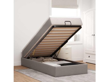 Osmanský rám postele s matrací 90x190cm textil [3311071] (Barva Světle šedá)