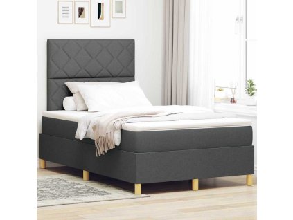 Postel s boxspringem s matrací Tmavě šedá 120 x 200 cm textil [3343167]