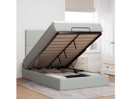 Osmanský rám postele s matracemi 120x190 cm samet [3313385] (Barva Světle šedá)