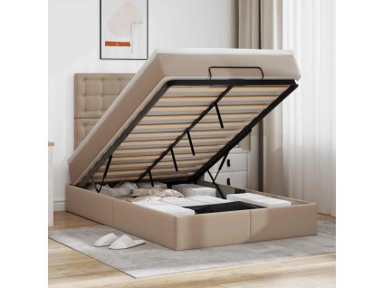 Osmanský rám postele s matrací 120x190 cm umělá kůže [3312995] (Barva cappucino)