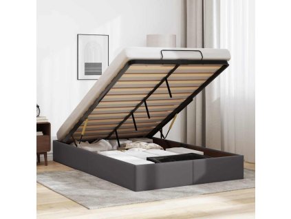 Osmanský rám postele bez matrace 120x190 cm umělá kůže [3310792] (Barva Šedá)