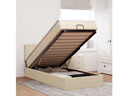 Osmanský rám postele s matrací 80x200cm textil [3311336] (Barva Krémová)