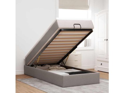 Osmanský rám postele s matrací 80x200cm textil [3311065] (Barva Tmavě šedá)