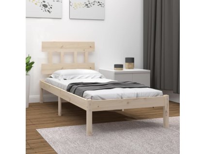 Rám postele masivní dřevo 90 x 190 cm jednolůžko [3104707] (Barva Černá)